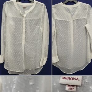 Merona Ivory Textured Women's Blouse